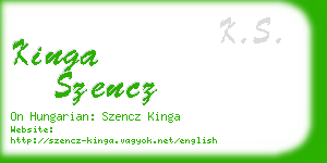 kinga szencz business card